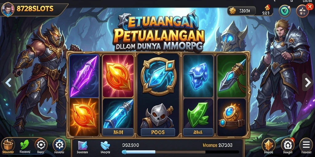 Screenshot utama 8728SLOTS menunjukkan gameplay MMORPG yang mendebarkan.