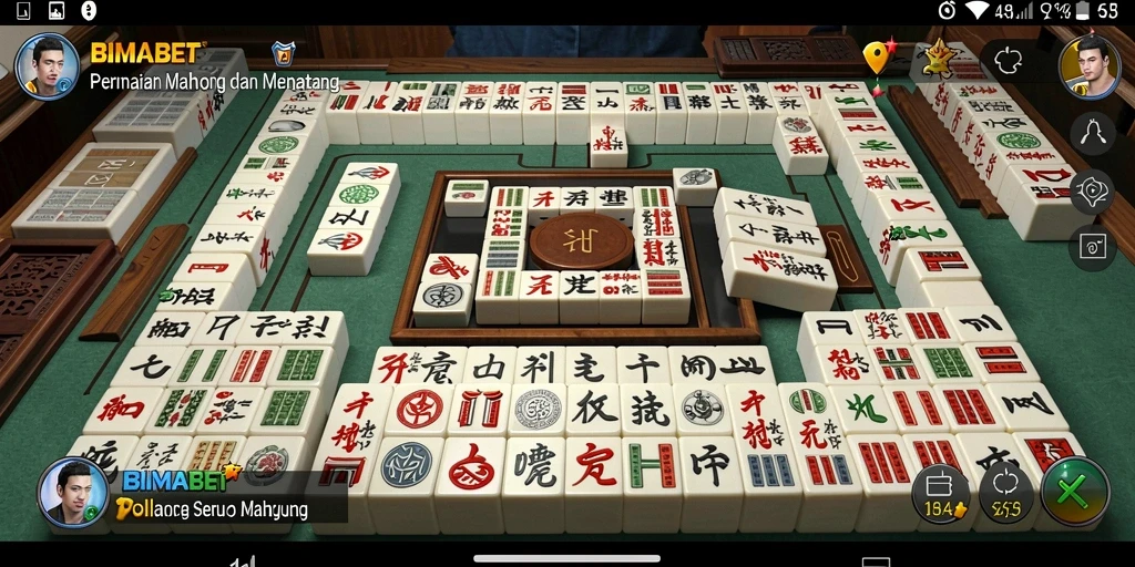 Screenshot menampilkan gameplay seru dari permainan Mahjong di BIMABET.