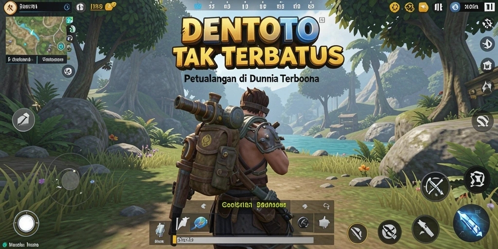 Tampilan gameplay DENTOTO menampilkan eksplorasi dunia yang menakjubkan.