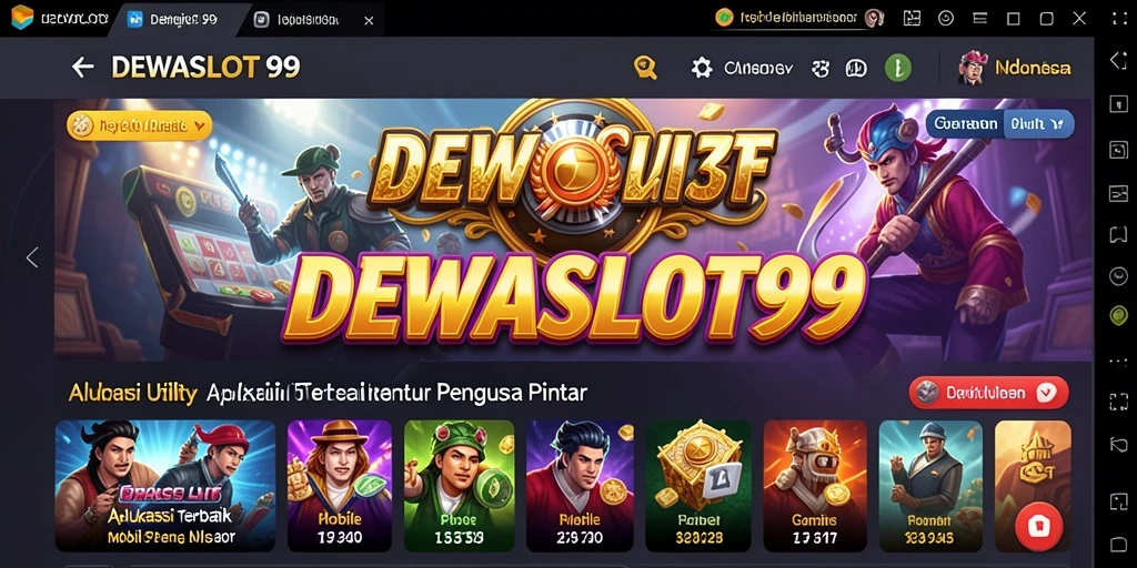 Tampilan utama DEWASLOT99 dengan fitur utility yang lengkap.