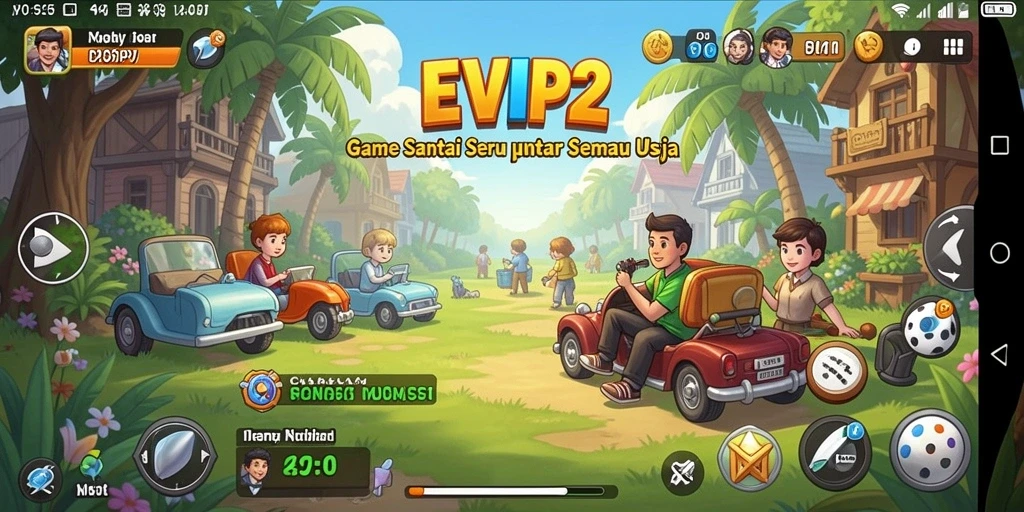 Tampilan gameplay <strong>EVIP2</strong> yang cerah dan menarik.