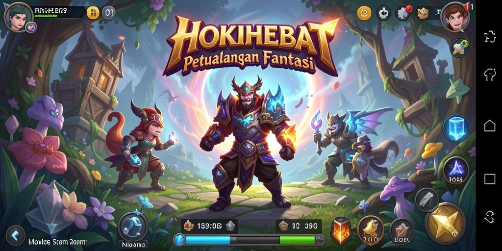 Tampilan gameplay HOKIHEBAT yang menampilkan pertarungan seru dan pencarian item.