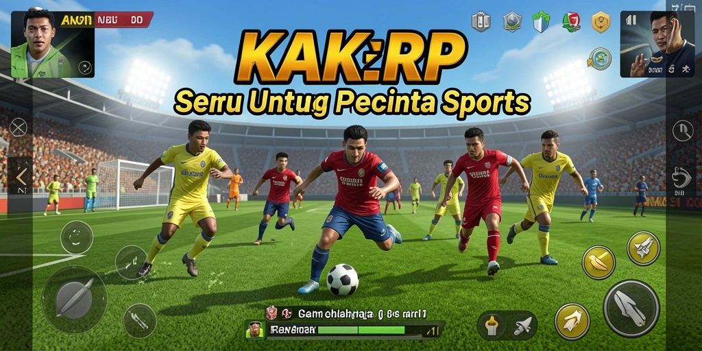 Tampilan gameplay KAKRP yang seru dan menantang di lapangan olahraga.