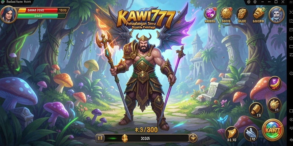 Tampilan gameplay seru dalam dunia petualangan KAWI777.