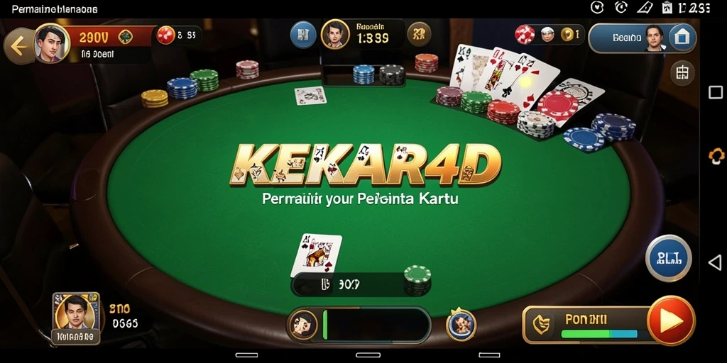 Screenshot gameplay KEKAR4D yang menunjukkan aksi Poker seru.