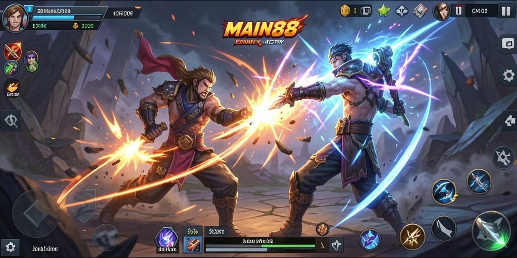 Screenshot MAIN88 menampilkan aksi pertempuran yang mendebarkan.