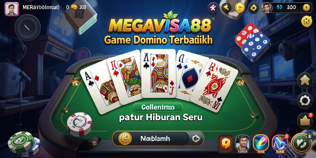 Tampilan interaktif dari gameplay domino di MEGAVISA88.