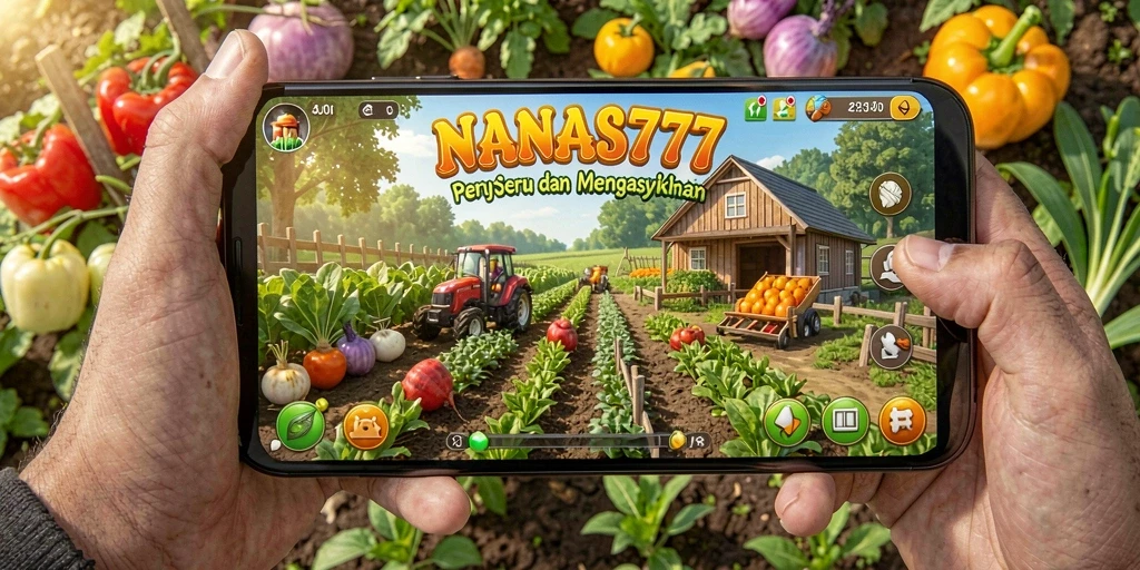 Screenshot gameplay NANAS777 yang menampilkan aktivitas bertani yang seru.