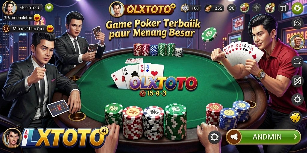 Screenshot gameplay <strong>OLXTOTO</strong> menampilkan aksi poker yang mendebarkan.