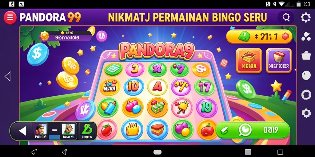 Screenshot PANDORA99 menampilkan gameplay Bingo yang seru.