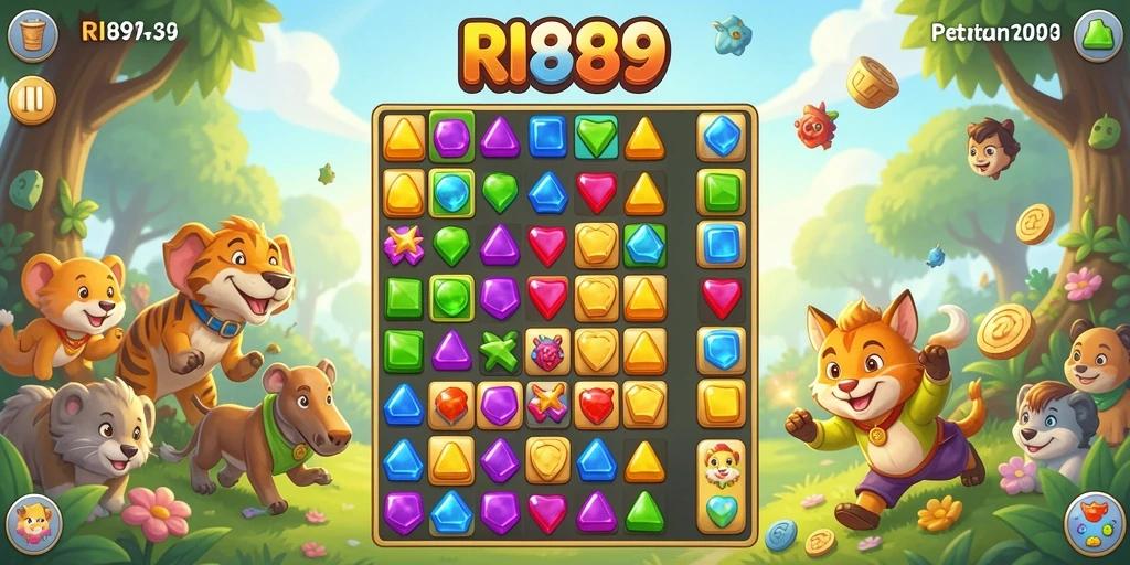 Tampilan gameplay seru dan penuh warna dari RI889.