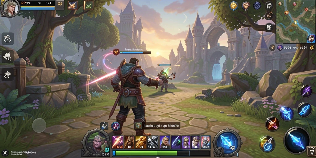 Tangkapan layar gameplay RP99 menampilkan aksi seru dalam dunia MMORPG.