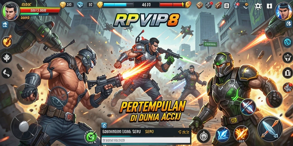 Tampilan gameplay menegangkan dalam RPVIP8 saat pertarungan berlangsung.