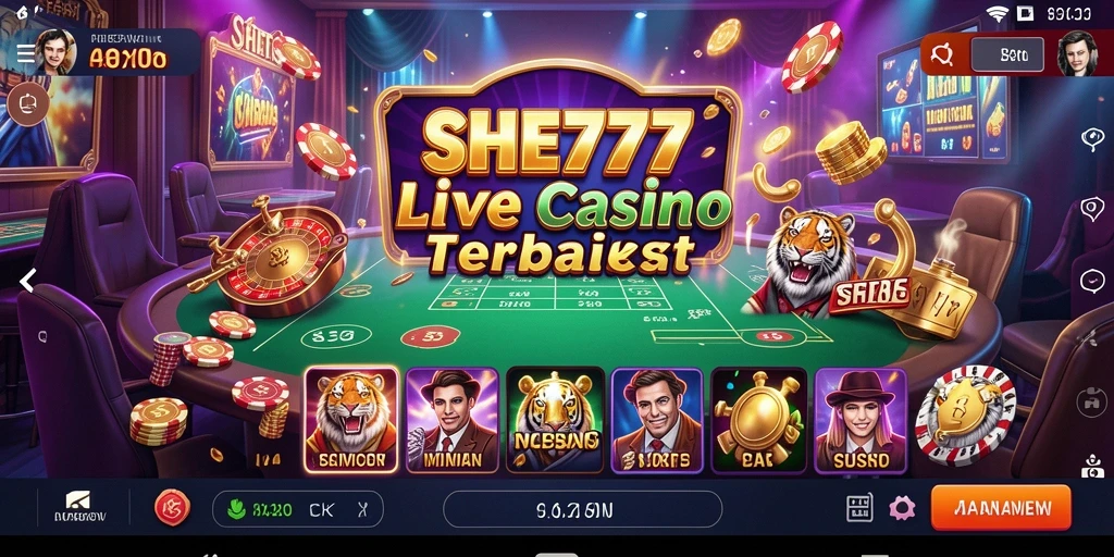 Tampilan gameplay Live Casino SHE777 yang mendebarkan dan interaktif.