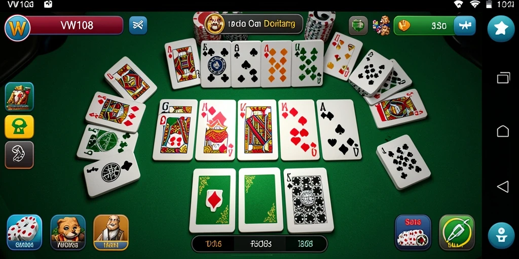 Gambaran gameplay seru dari VW108 yang menghadirkan tantangan domino.