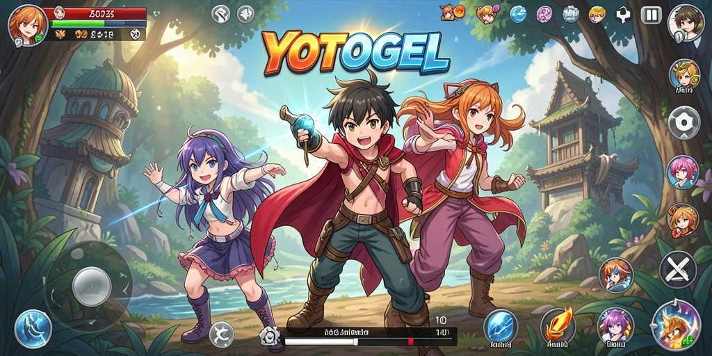 Gameplay seru YOTOGEL dengan aksi bertempo cepat.